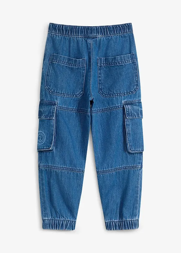 Jean cargo taille &eacute;lastiqu&eacute;e Lurchi en coton doux, Lurchi