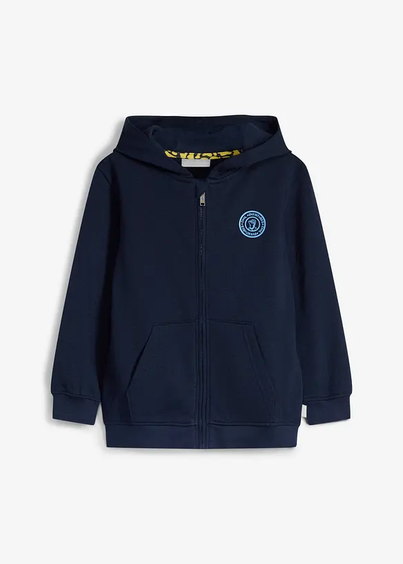 Sweat zipp&eacute; &agrave; capuche Lurchi en coton doux, Lurchi