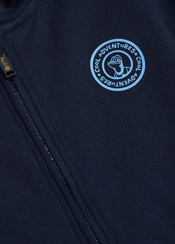 Sweat zipp&eacute; &agrave; capuche Lurchi en coton doux, Lurchi