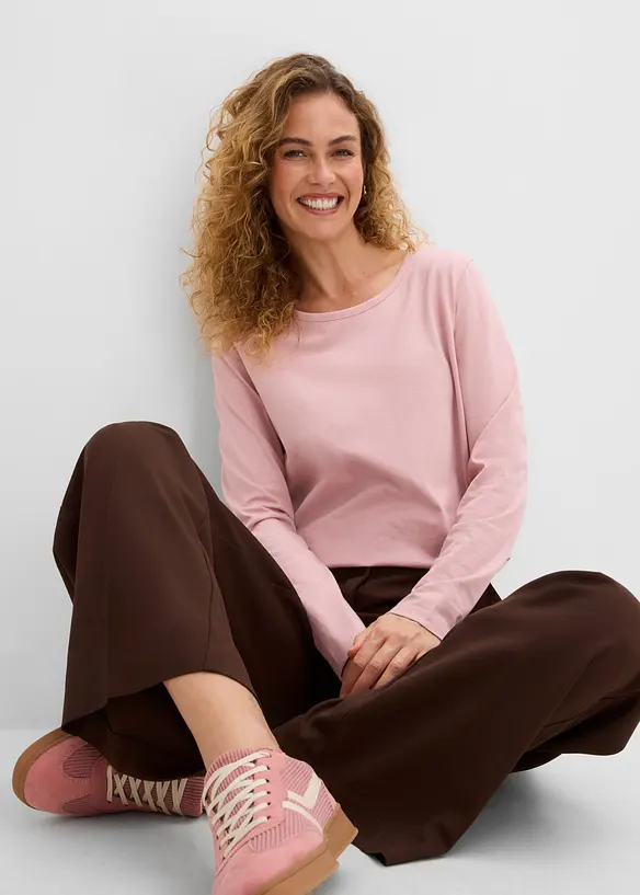 Pantalon large &agrave; pinces, taille &eacute;lastiqu&eacute;e, bonprix
