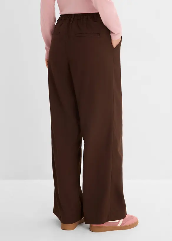 Pantalon large &agrave; pinces, taille &eacute;lastiqu&eacute;e, bonprix
