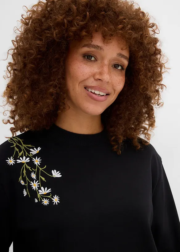T-shirt manches longues en coton m&eacute;lang&eacute; &eacute;pais, bonprix