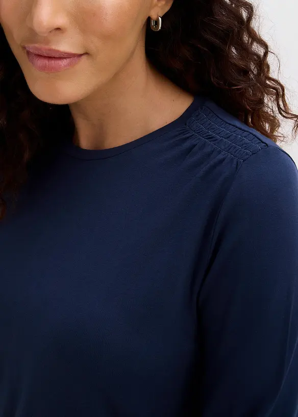 Langarmshirt aus elastischem Viskose-Mix, bonprix