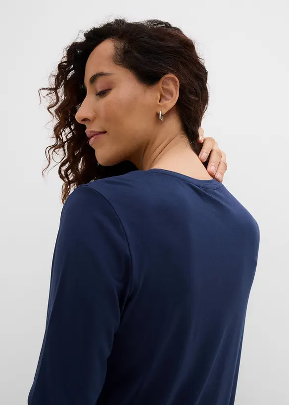 Langarmshirt aus elastischem Viskose-Mix, bonprix