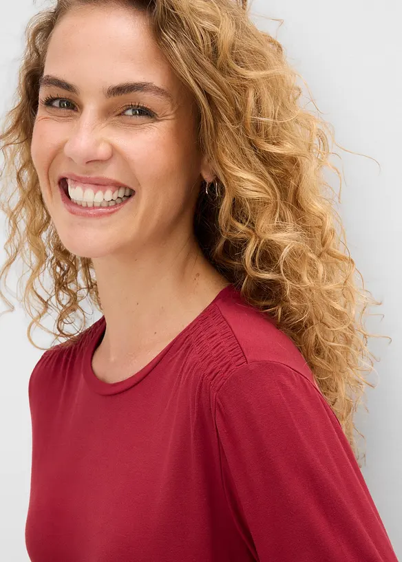 T-shirt manches longues en viscose extensible, bonprix