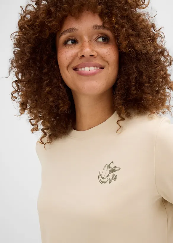 Langarmshirt aus schwerer Bio-Baumwolle, bonprix