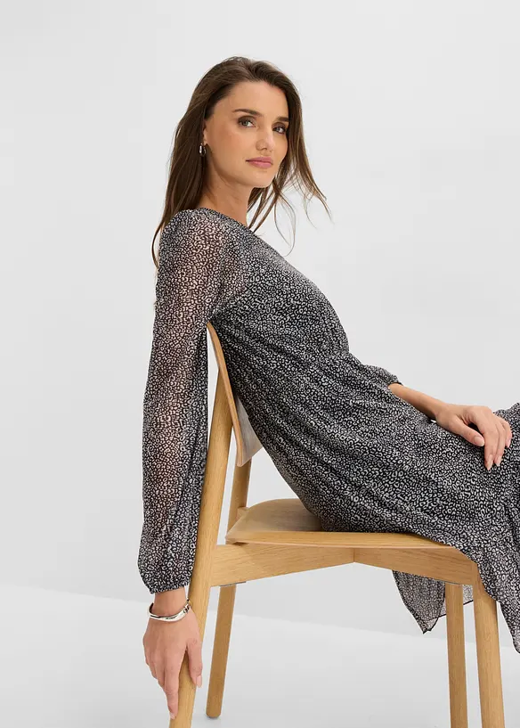 Jerseykleid aus feinem Mesh, bonprix