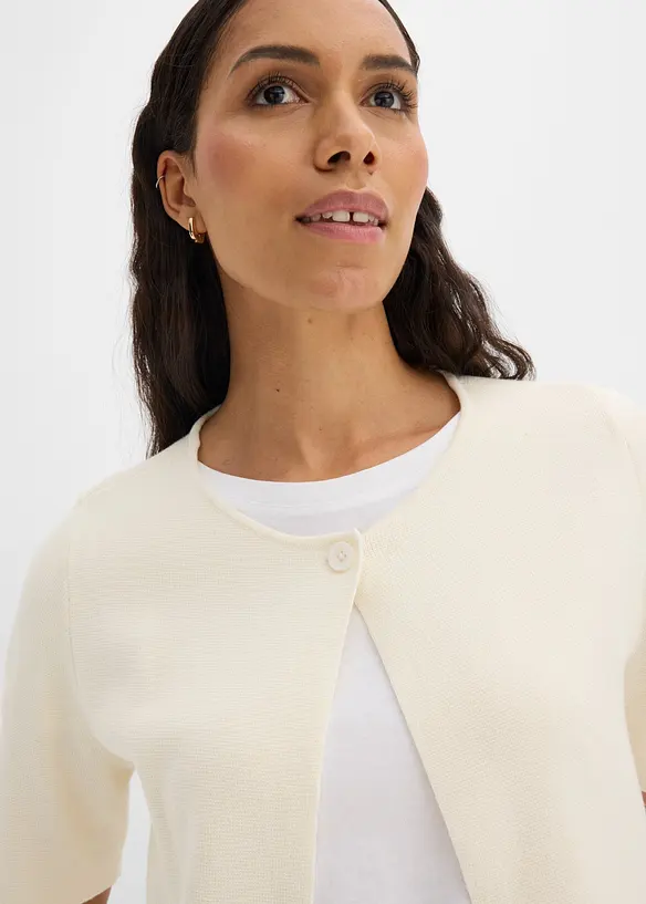 Gilet en maille de coton m&eacute;lang&eacute;, bonprix