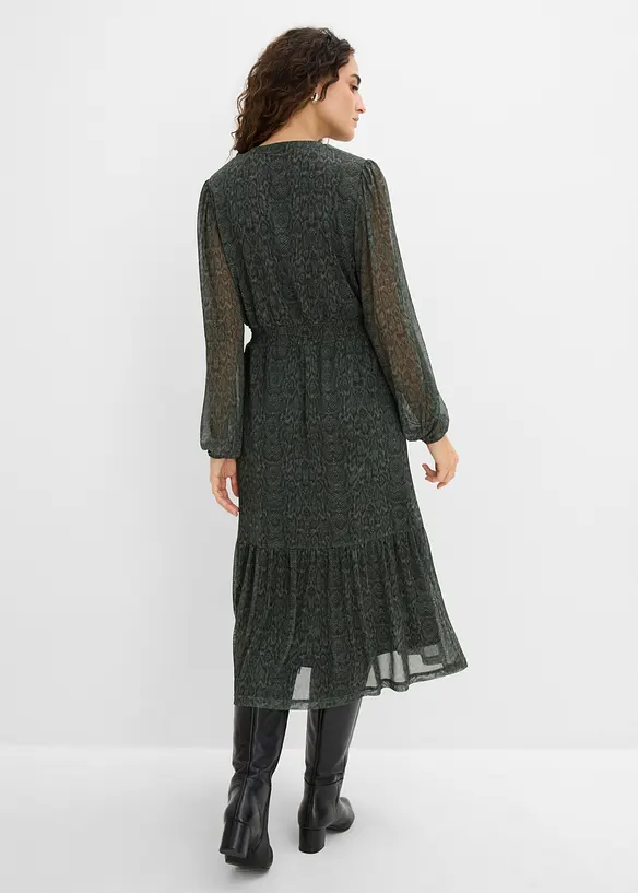 Jerseykleid aus feinem Mesh, bonprix