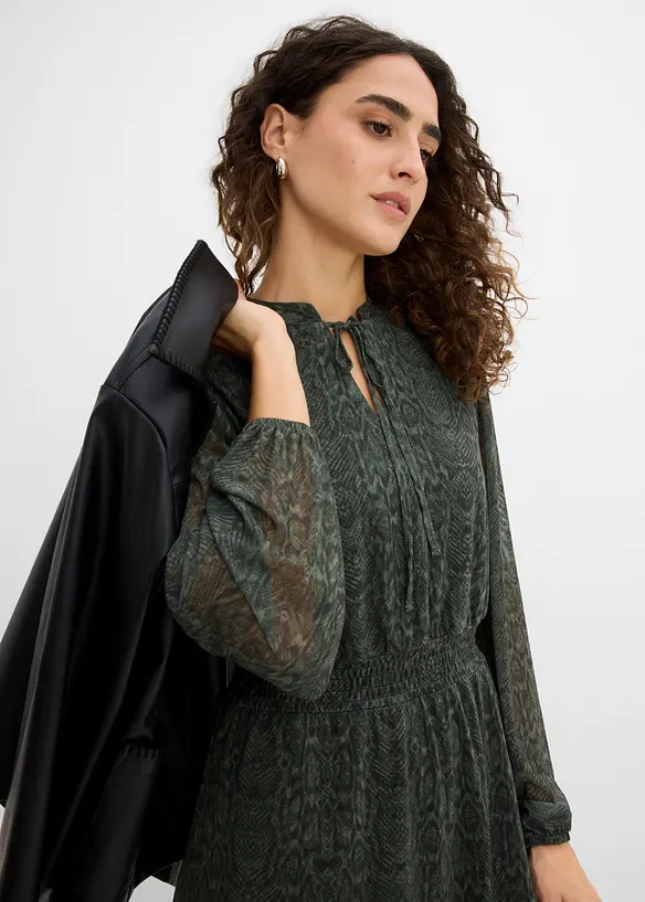 Jerseykleid aus feinem Mesh, bonprix