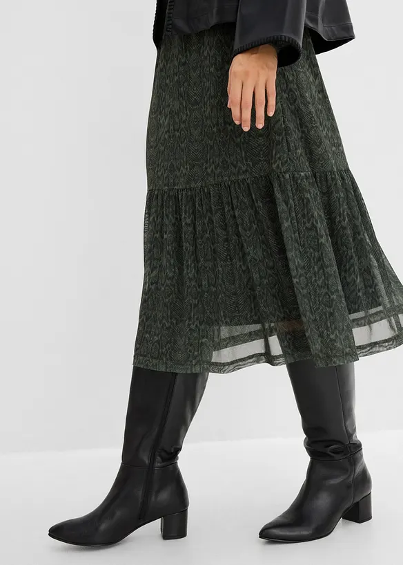 Jerseykleid aus feinem Mesh, bonprix