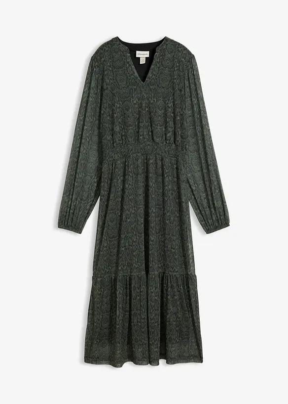 Jerseykleid aus feinem Mesh, bonprix
