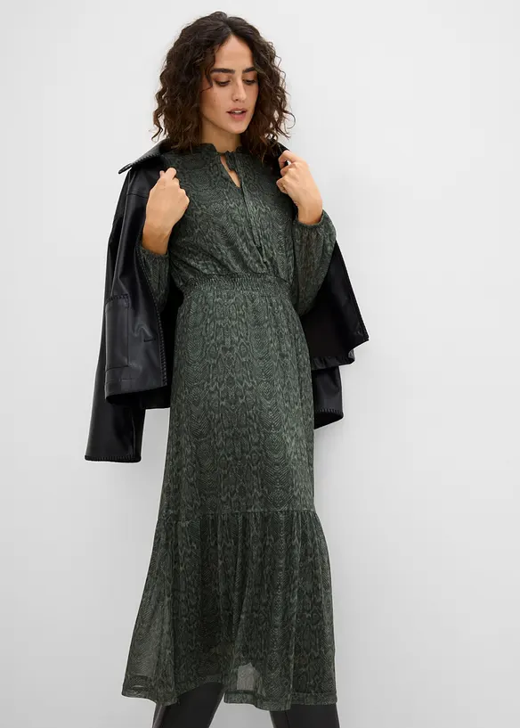 Jerseykleid aus feinem Mesh, bonprix
