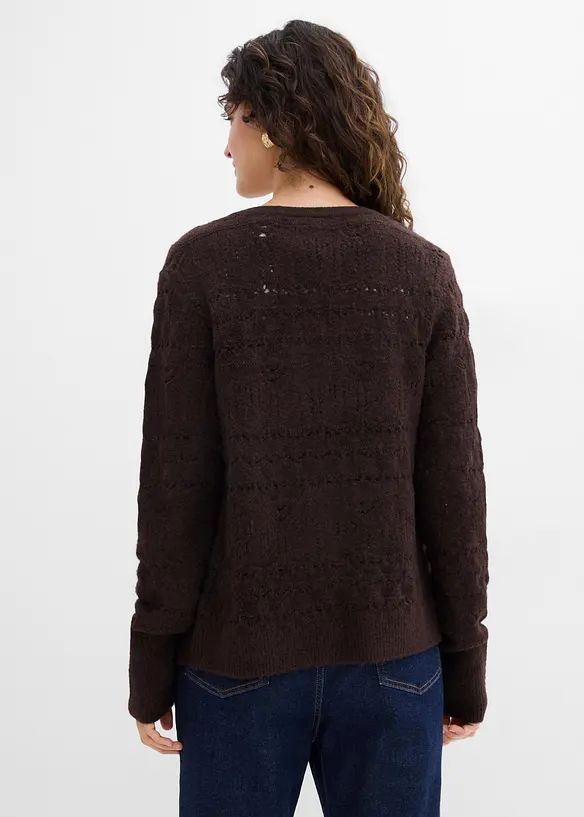 Gilet en maille ajour&eacute;e, bonprix
