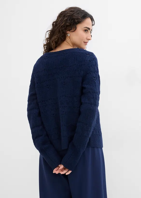 Gilet en maille ajour&eacute;e, bonprix