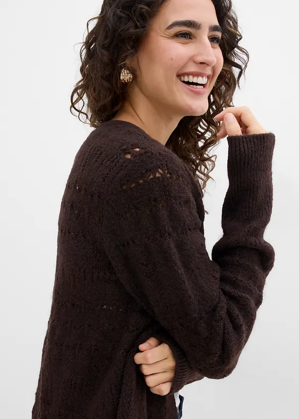 Gilet en maille ajour&eacute;e, bonprix