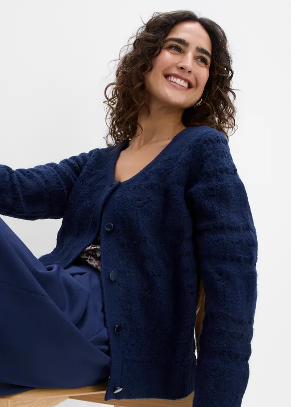 Gilet en maille ajour&eacute;e, bonprix