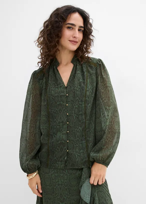 Bluse mit Spitzenverzierung, bonprix
