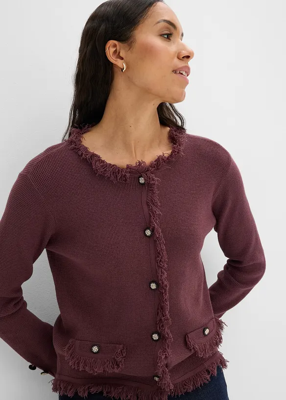 Gilet en maille bouclette, bonprix