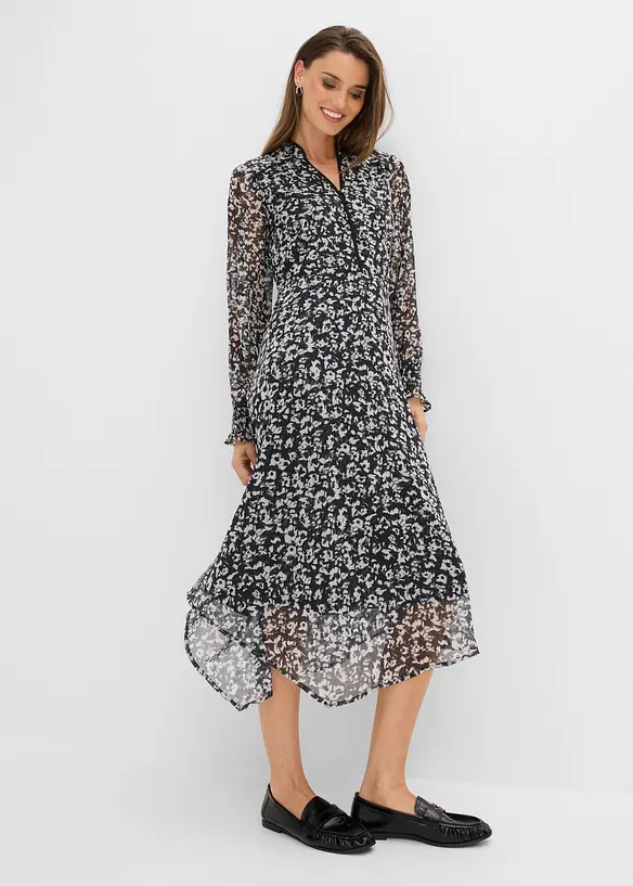 Midikleid mit asymmetrischem Saum, bonprix