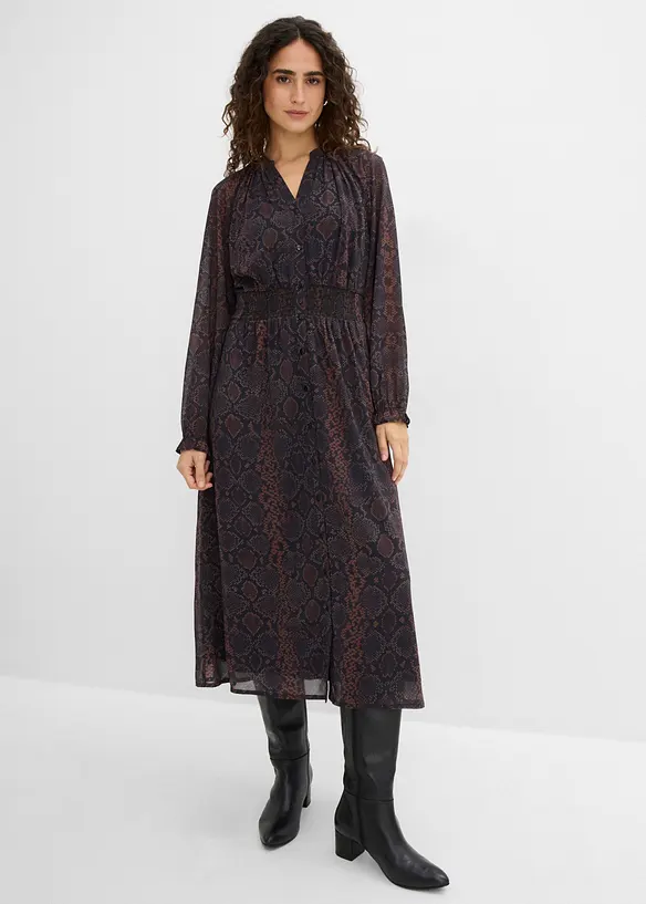 Chiffonkleid mit Frill-&Auml;rmeln, bonprix