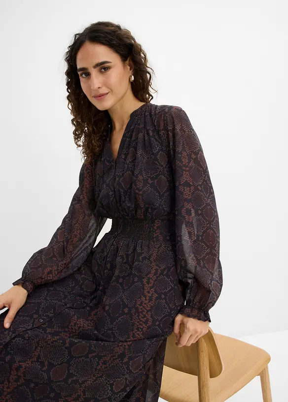 Chiffonkleid mit Frill-&Auml;rmeln, bonprix