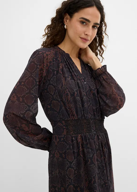 Chiffonkleid mit Frill-&Auml;rmeln, bonprix