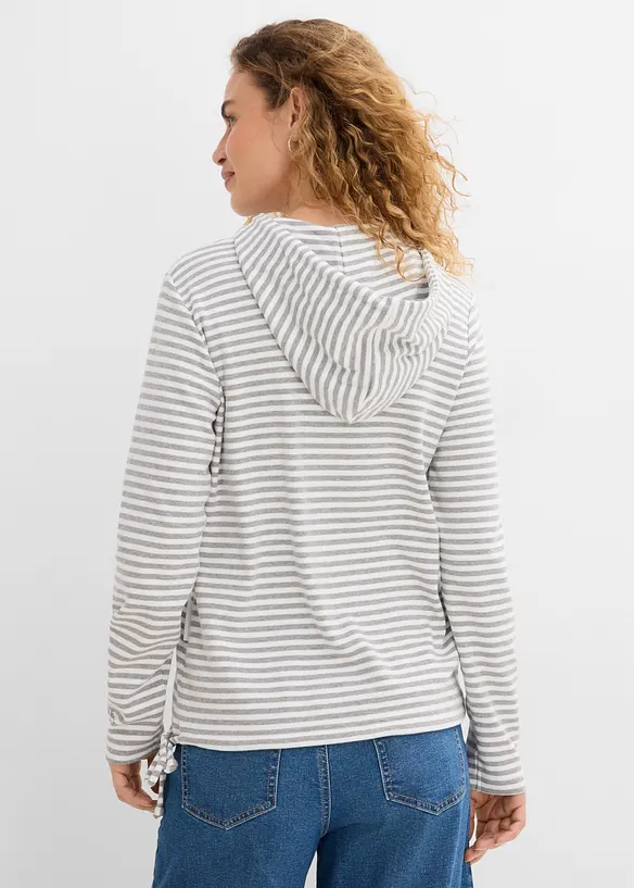 T-shirt &agrave; capuche en interlock, bonprix