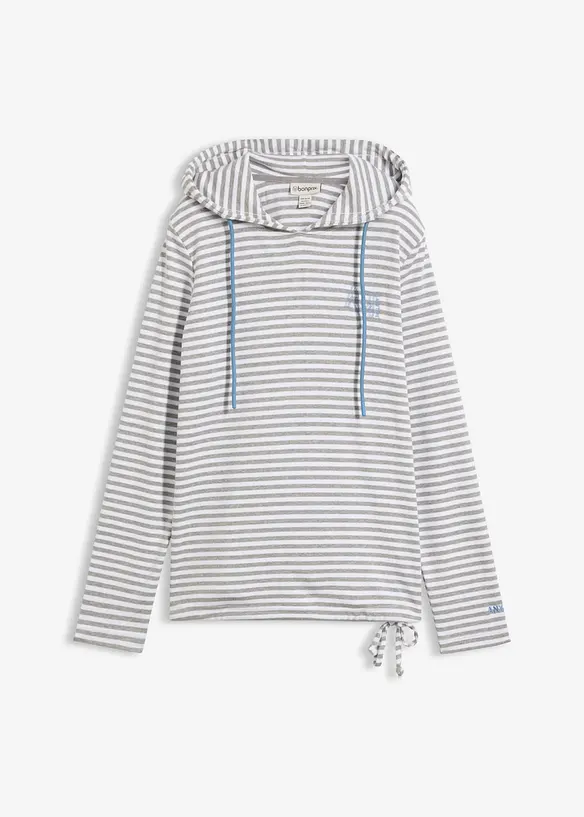 T-shirt &agrave; capuche en interlock, bonprix