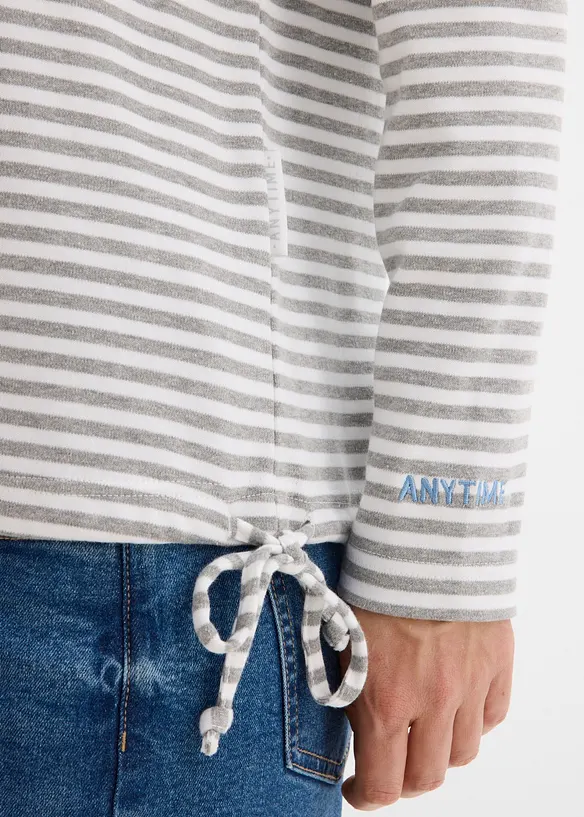T-shirt &agrave; capuche en interlock, bonprix