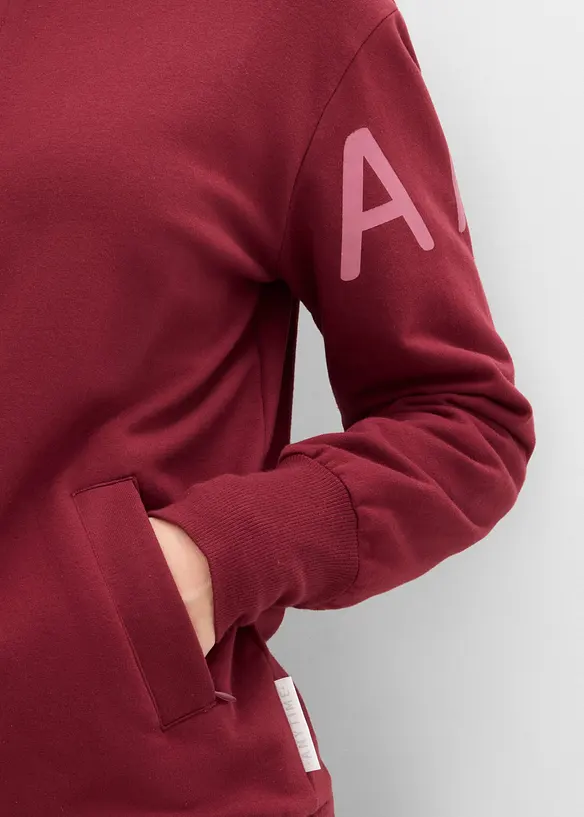 Sweatjacke aus elastischem Bio-Baumwoll-Mix, bonprix