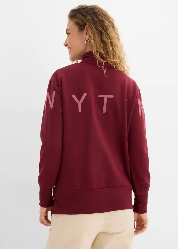 Sweatjacke aus elastischem Bio-Baumwoll-Mix, bonprix