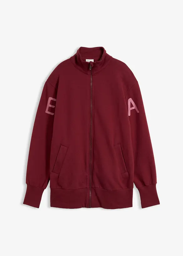 Sweatjacke aus elastischem Bio-Baumwoll-Mix, bonprix