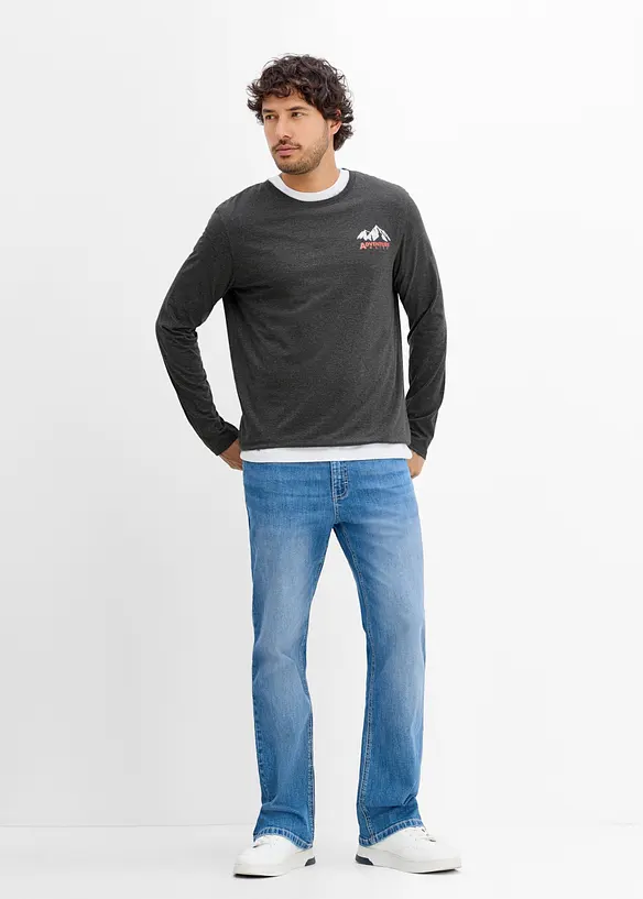 Lot de 2 T-shirts manches longues, bonprix
