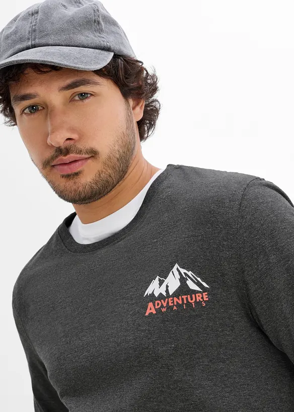 Lot de 2 T-shirts manches longues, bonprix