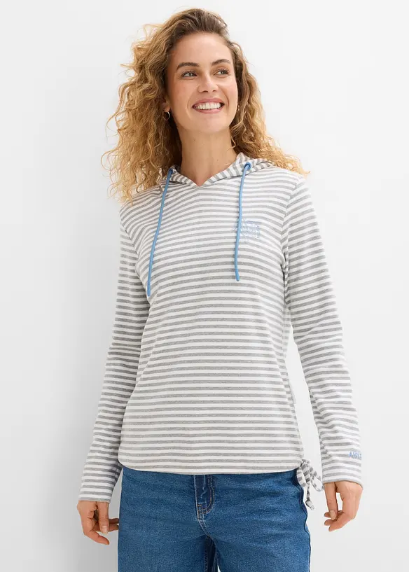 T-shirt &agrave; capuche en interlock, bonprix