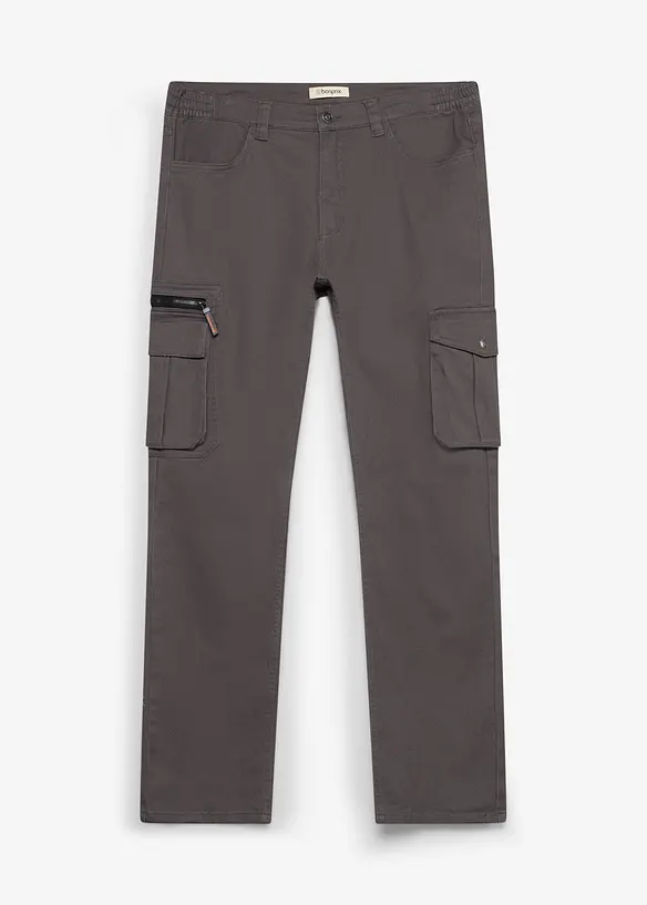 Classic Fit Stretch-Cargohose mit Dehnbund, Straight, bonprix