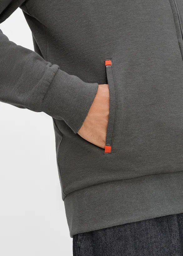 Sweat zipp&eacute; &agrave; capuche, regular, bonprix
