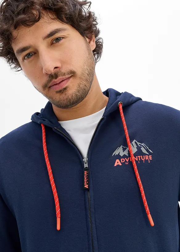 Sweat zipp&eacute; &agrave; capuche, regular, bonprix
