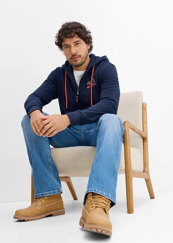Sweat zipp&eacute; &agrave; capuche, regular, bonprix