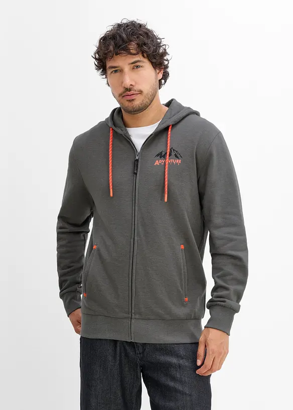 Sweat zipp&eacute; &agrave; capuche, regular, bonprix