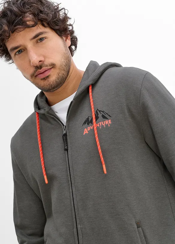 Sweat zipp&eacute; &agrave; capuche, regular, bonprix