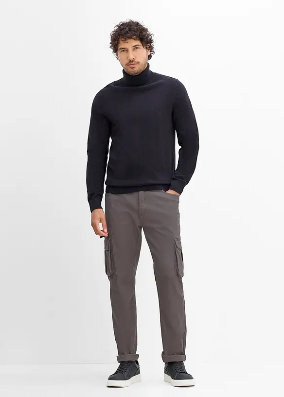 Classic Fit Stretch-Cargohose mit Dehnbund, Straight, bonprix