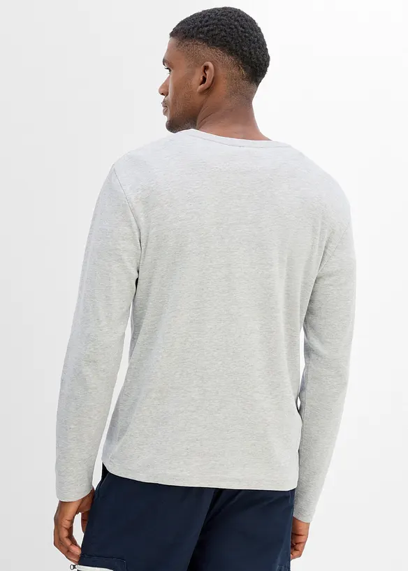 Henley-Rippshirt, Langarm (2er Pack), bonprix