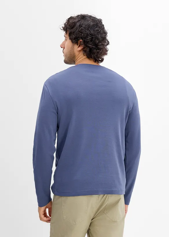 Lot de 2&nbsp;T-shirts c&ocirc;tel&eacute;s &agrave; col tunisien et manches longues, bonprix