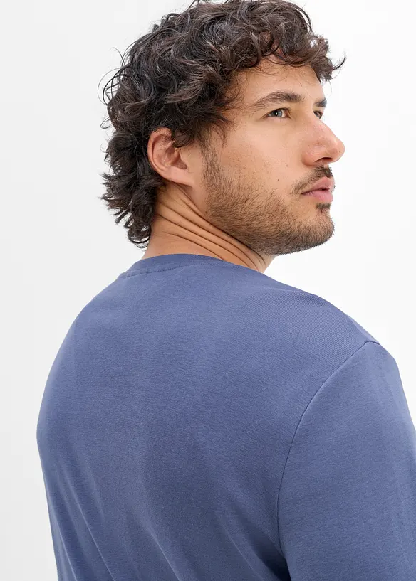 Lot de 2&nbsp;T-shirts c&ocirc;tel&eacute;s &agrave; col tunisien et manches longues, bonprix