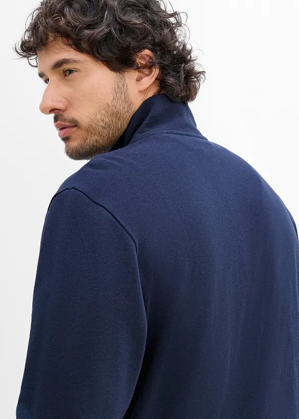 Sweat zipp&eacute; &agrave; col montant 100% coton, bonprix