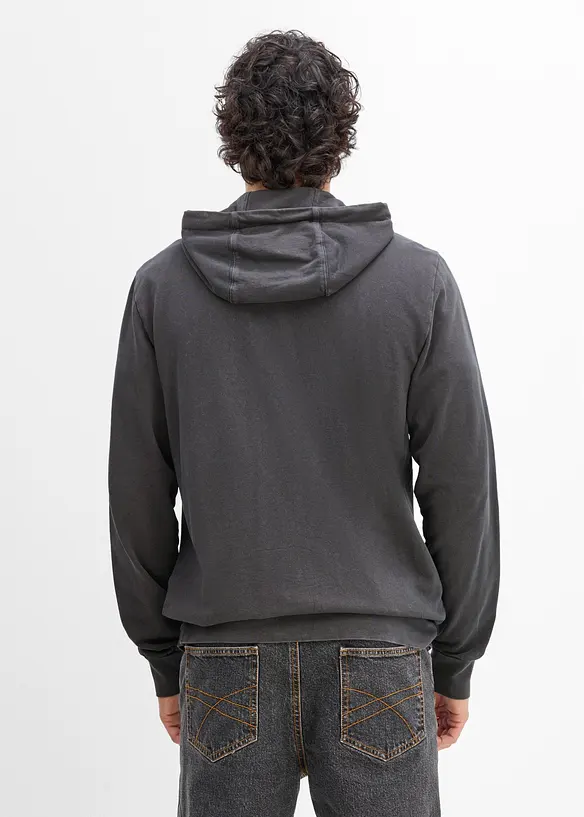 Sweat zipp&eacute; &agrave; capuche, 100% coton, bonprix