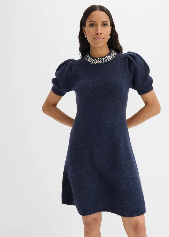 Strickkleid mit Strass-Applikation, bonprix