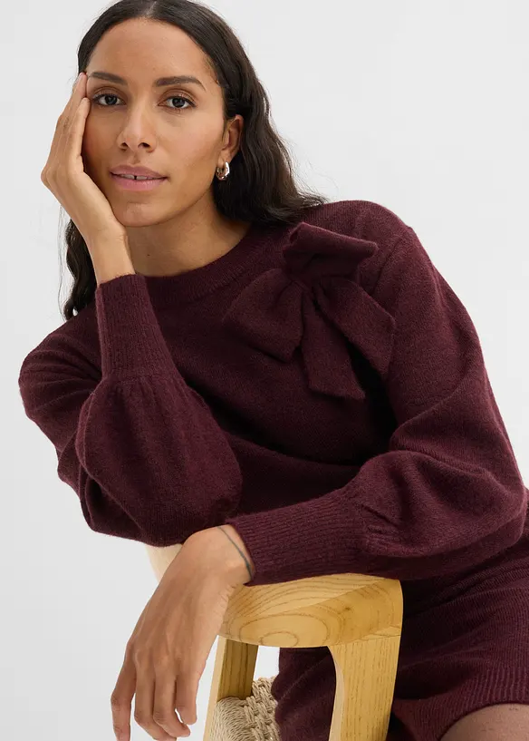 Strickkleid mit Schleifen-Applikation, bonprix